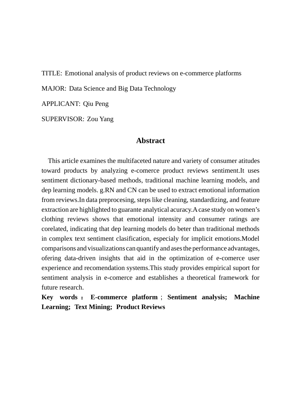 25年CH数据科学与大数据技术-电商平台商品评论情感分析-电商平台；情感分析；机器学习；文本挖掘；商品评论终稿-约17712字符.docx_第2页