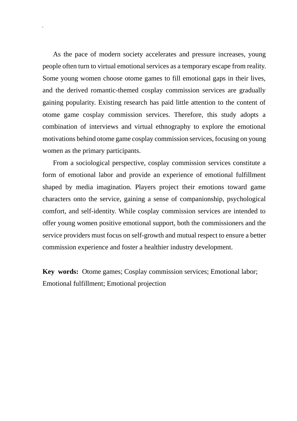 25年CH广告学 关键词：乙女游戏；cos委托服务；情感劳动；情感满足；情感投射-约17382字符.docx_第4页