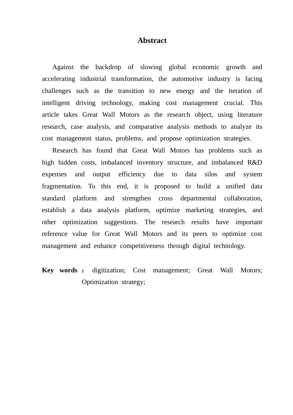 25年CH会计学 关键词：数字化；成本管理；长城汽车；优化策略；终稿-约17034字符.docx_第3页