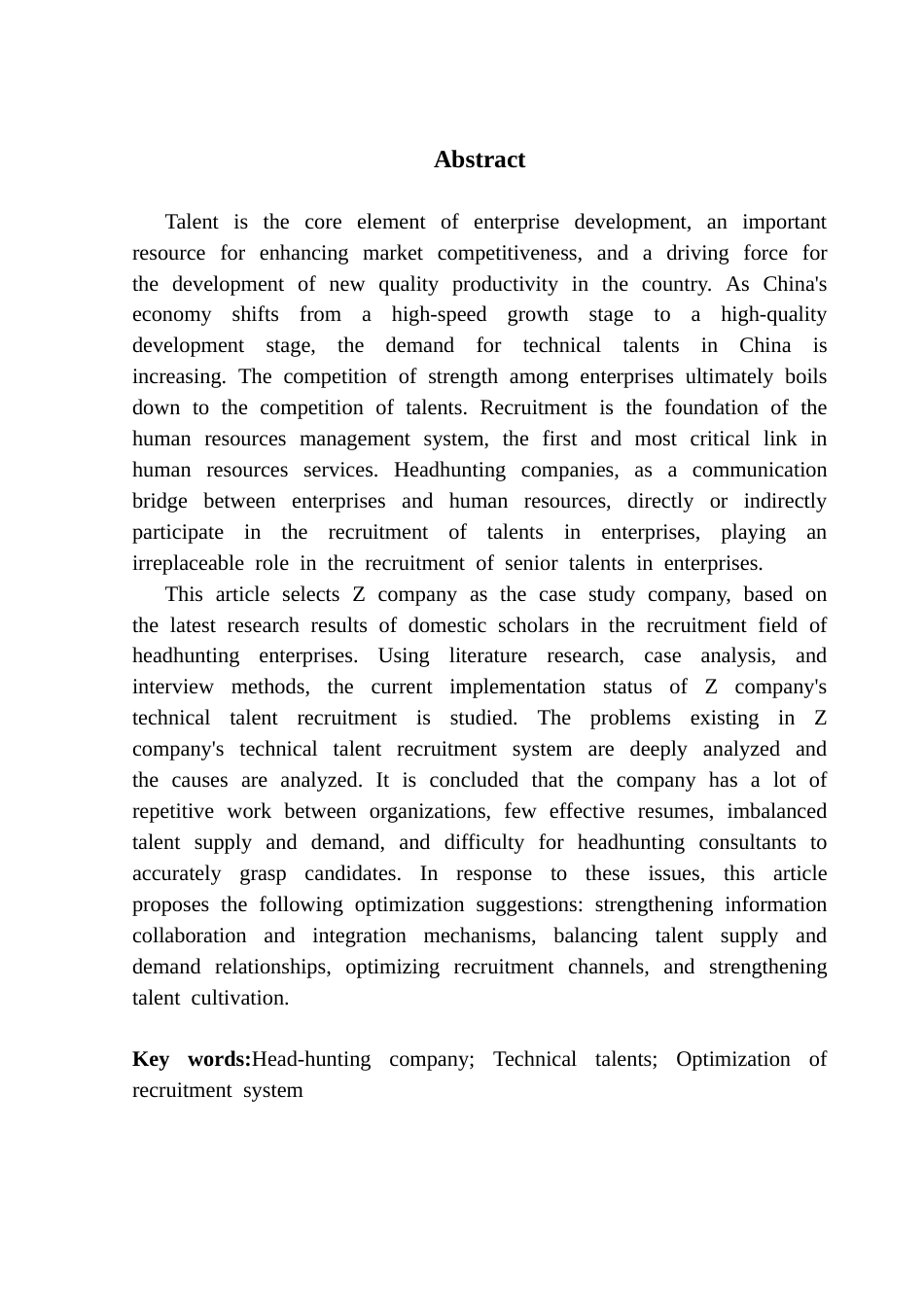 25年CH人力资源管理 关键词：猎头公司；技术人才；招聘体系优化终稿-约17365字符.docx_第3页