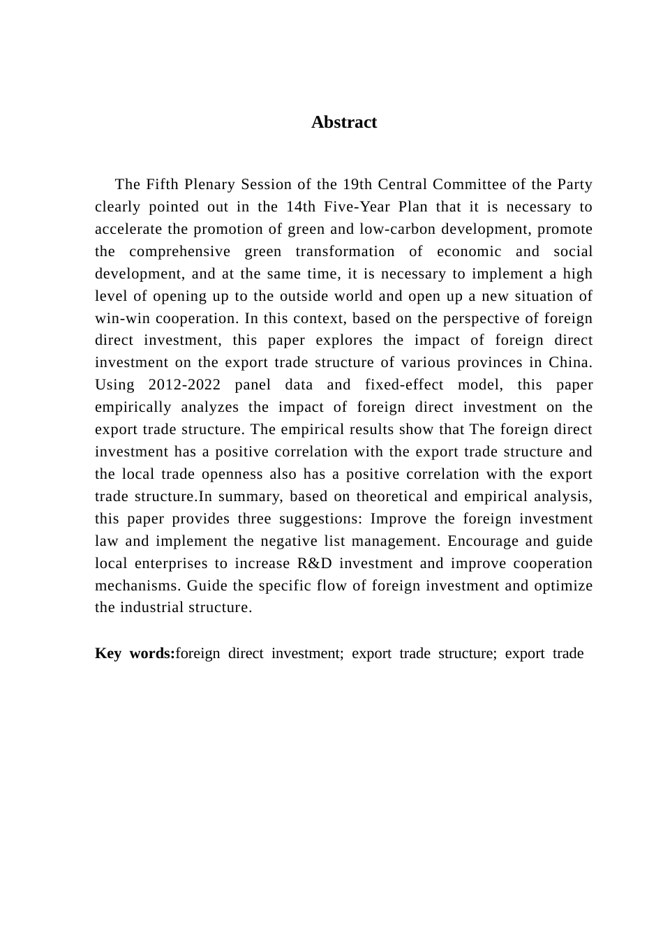 25年CH国际经济与贸易 关键词：外商直接投资；出口贸易结构；出口贸易；-约15791字符.docx_第3页