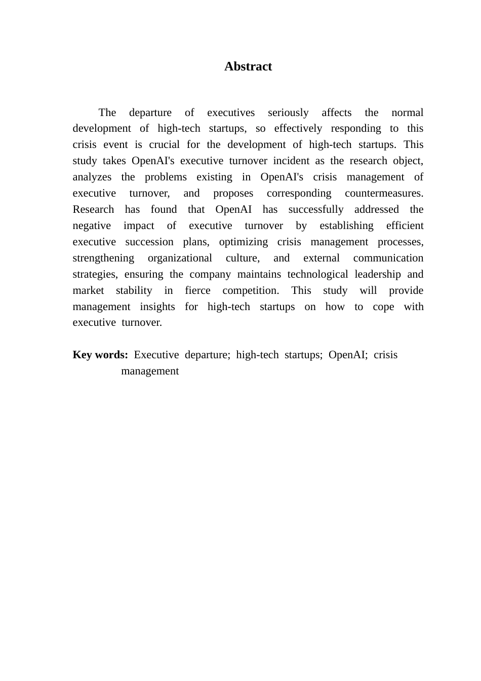 25年CH工商管理 关键词：高管离职；高科技创业企业；OpenAI；危机管理-约18489字符.docx_第3页