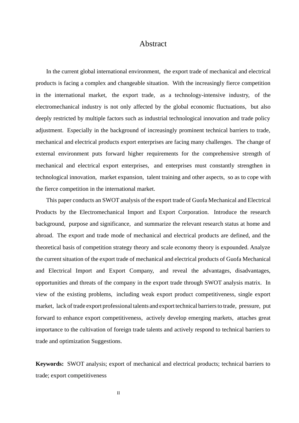 25年CH国际经济与贸易 国发机电进出口公司产品出口SWOT分析(3)-约23880字符.docx_第2页