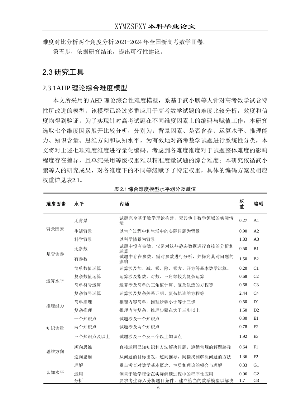 25年CH数学与应用数学 基于AHP理论综合难度模型的高考数学试题对比分析——以2021-2024全国新高考Ⅱ卷为例终稿-约18088字符.docx_第9页
