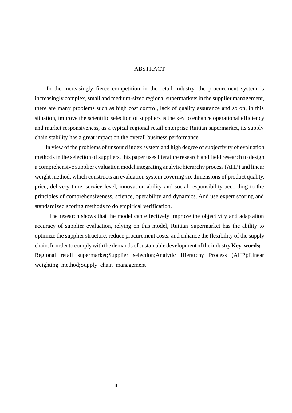 25年CH物流管理 瑞天超市供应商评价与选择研究-约12106字符.docx_第2页