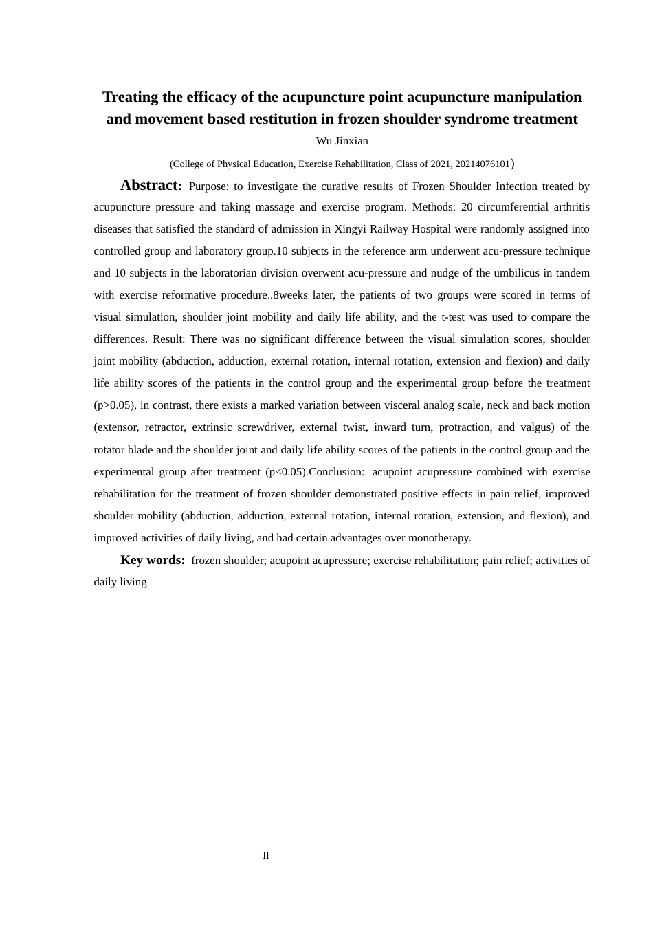 25年CH运动康复 本人完全了解兴义民族师范学院关于收集、保存、使用毕业论文（设计）的规定。本人愿意按照学校要求提交论文（设计）的印刷本和电子版，同意学校保存论文（设计）的印刷本和电子版，或采用影印、数字化或其它复制手段保存论文（设计）；同意学校在不以营利为目的的前提下，建立目录检索与阅览服务系统，公布论文（设计）的部分或全部内容，允许他人依法合理使用。（保密论文在解密后遵守此规定）终稿-约11161字符.docx_第4页