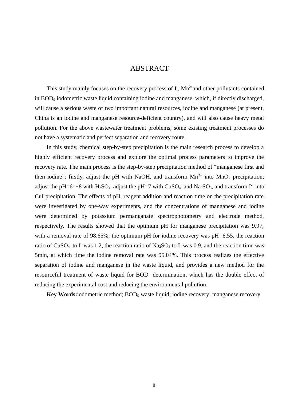 25年CH环境科学-从碘量法测定BOD5的废液中回收锰和碘的工艺条件研究终稿-约13425字符.docx_第2页