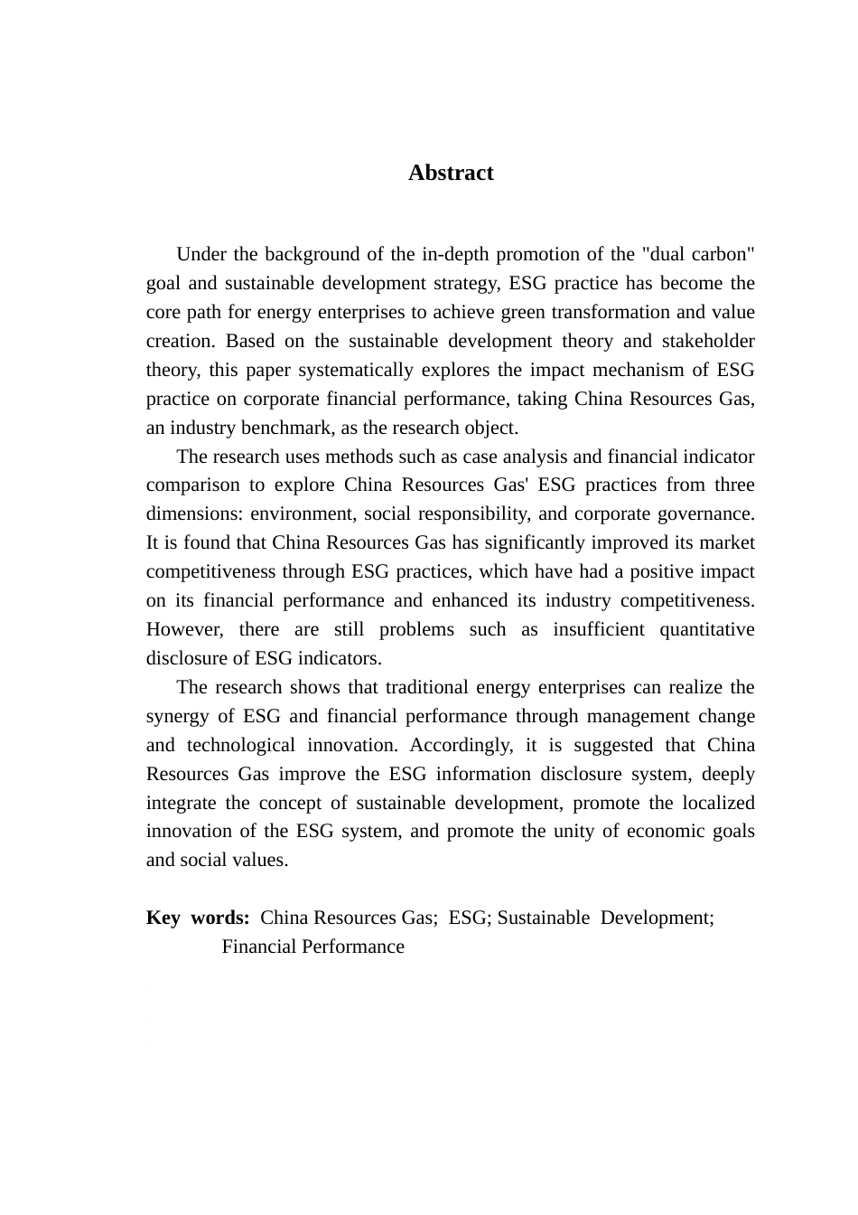 25年CH财务管理 关键词：华润燃气；ESG；可持续发展；财务绩效终稿-约24028字符.docx_第2页