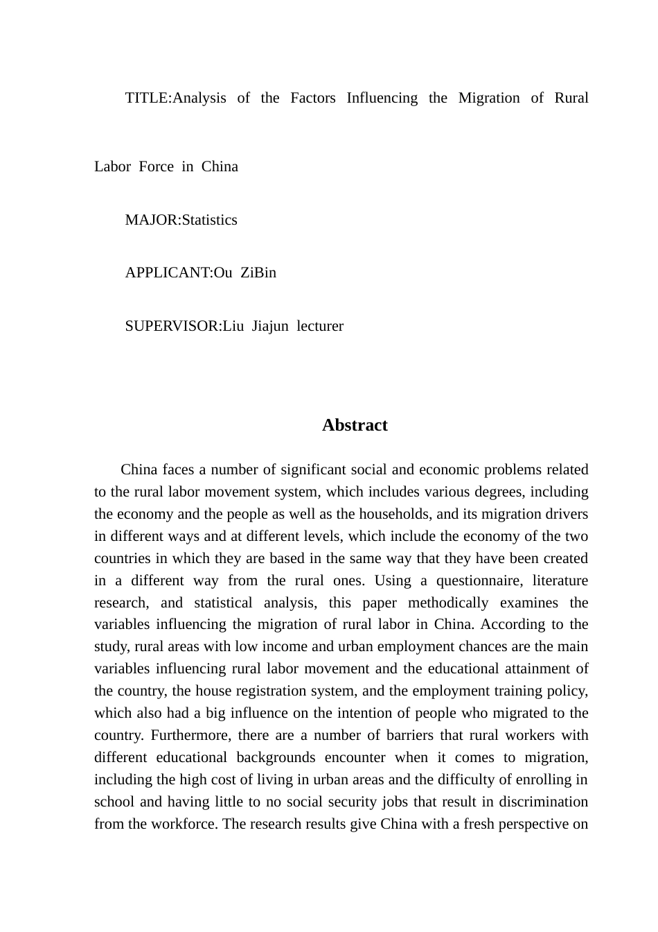 25年CH统计学 关键词：农村劳动力迁移；迁移动因；城乡二元结构；政策影响终稿-约16993字符.docx_第2页