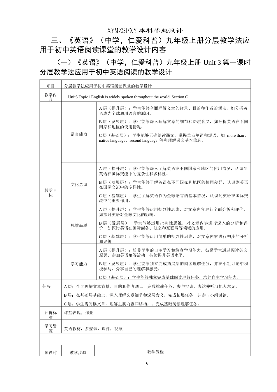 25年CH英语 分层教学法应用于初中英语阅读课堂的教学设计最终稿终稿-约31349字符.docx_第9页