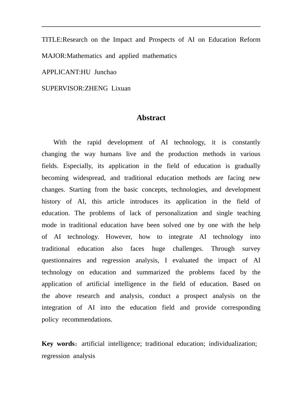 25年CH数学与应用数学 关键词：人工智能；传统教育；个性化；回归性分析终稿-约14595字符.docx_第2页