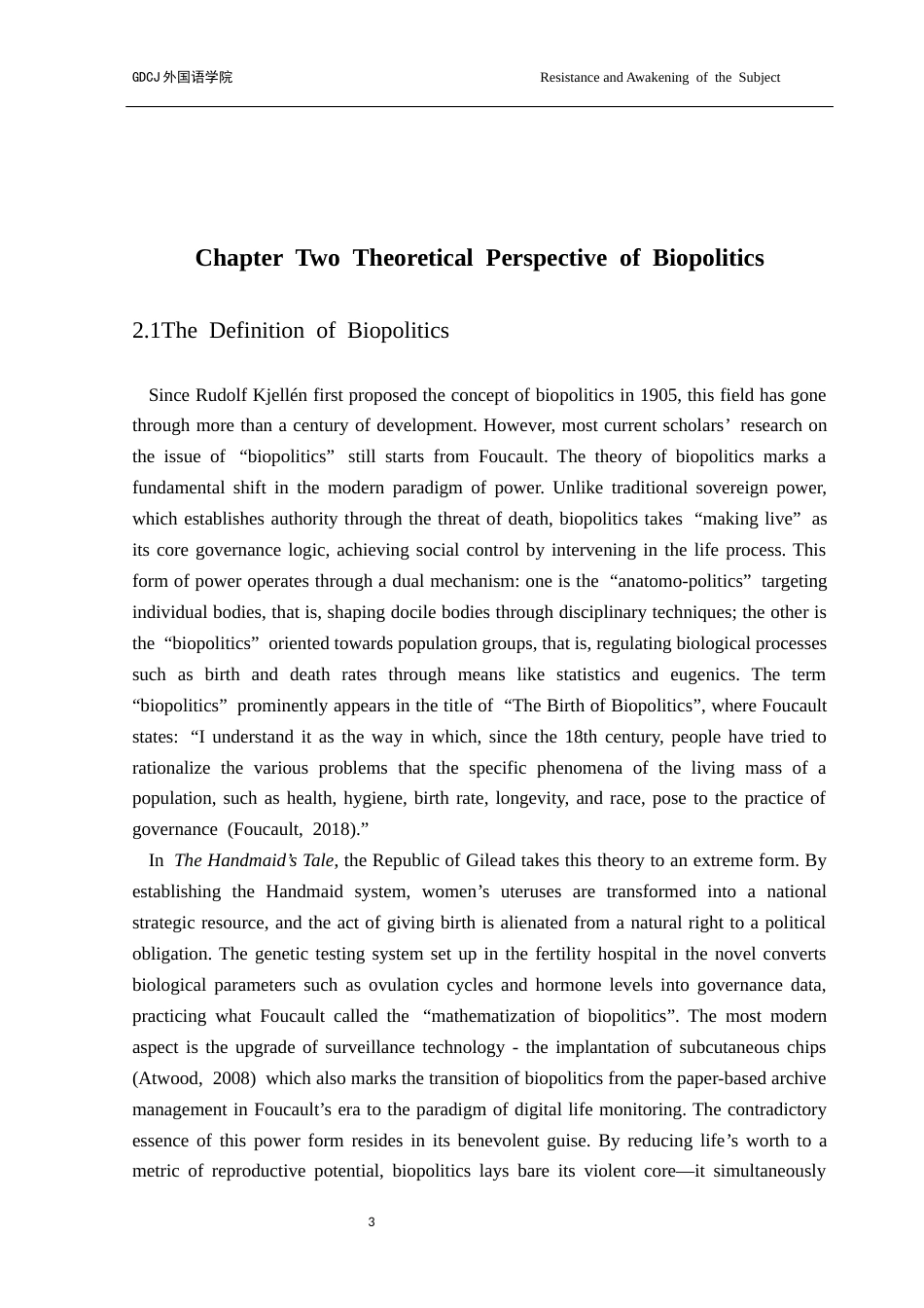 25年CH商务英语 关键词：使女的故事》；生命政治理论；主体抵抗；权力结构；权力规训-约43728字符.docx_第7页