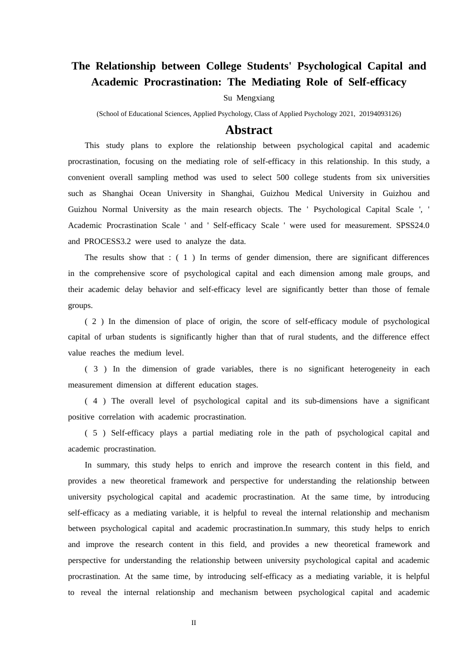 25年CH应用心理学 关键词：心理资本；学业拖延；自我效能感(终)-约16358字符.docx_第2页