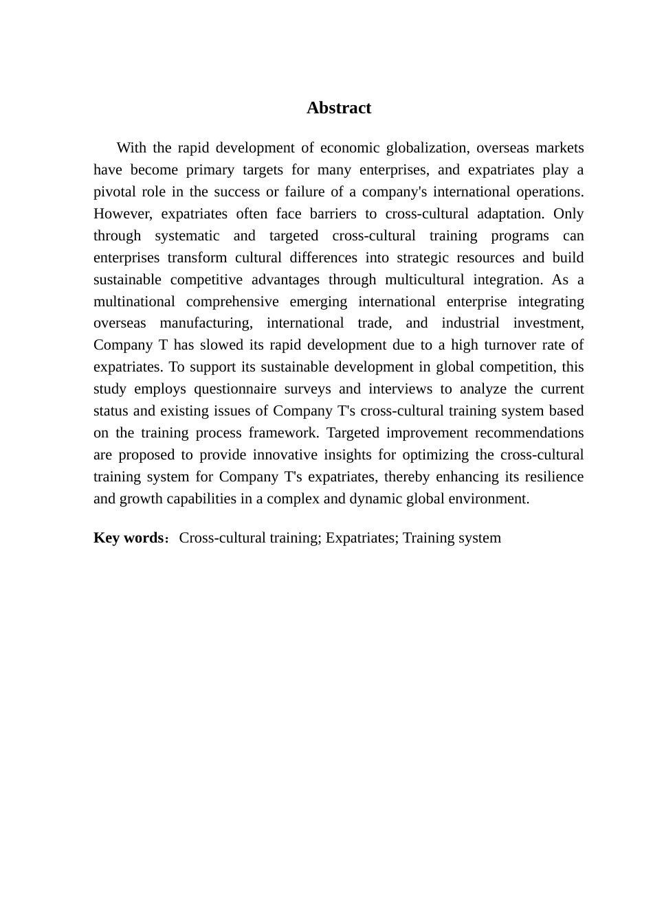 25年CH人力资源管理 关键词：跨文化培训；外派人员；培训体系终稿-约19476字符.docx_第3页