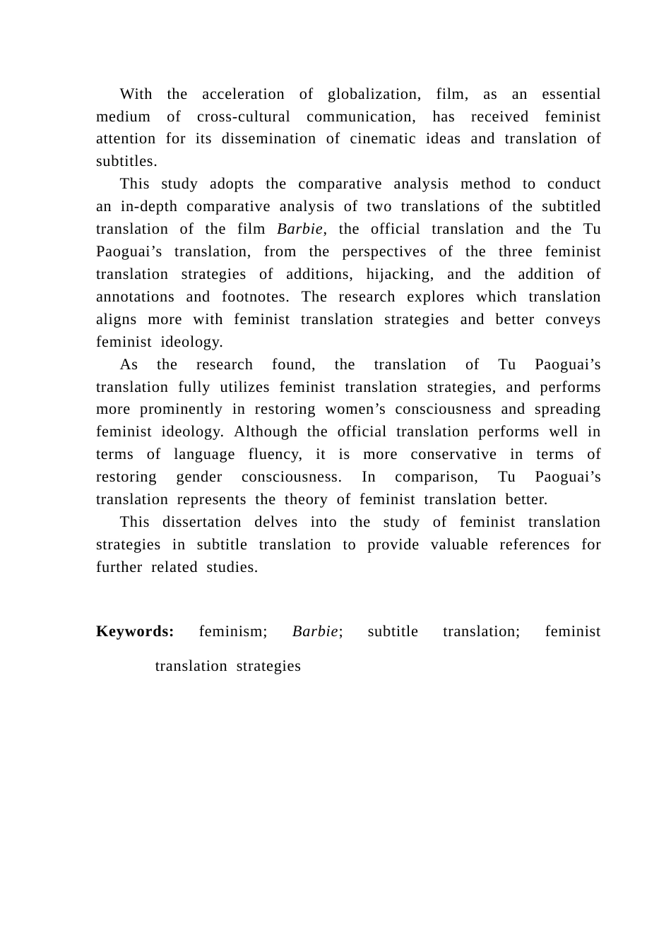 25年CH翻译 关键词：女性主义；《芭比》；字幕翻译；女性主义翻译策略-约37964字符.docx_第3页