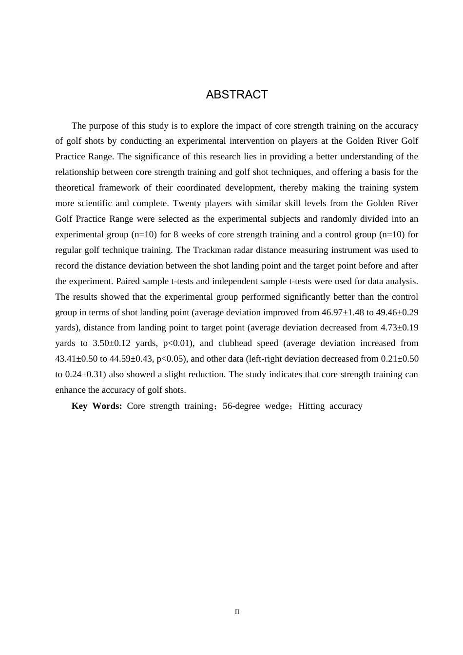 25年CH休闲体育-核心力量训练对高尔夫56度切杆击球精准度影响的研究-约10574字符.docx_第2页