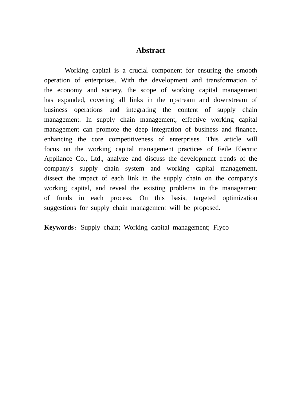 25年CH会计学 关键词：供应链；营运资金管理；飞科电器终稿-约18656字符.docx_第3页