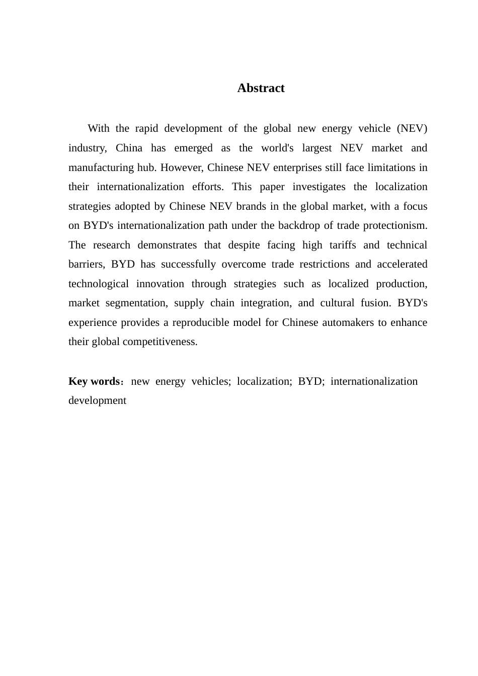 25年CH国际经济与贸易 中国新能源汽车品牌国际化进程中的本土化策略研究-以比亚迪为例终稿-约16186字符.docx_第2页
