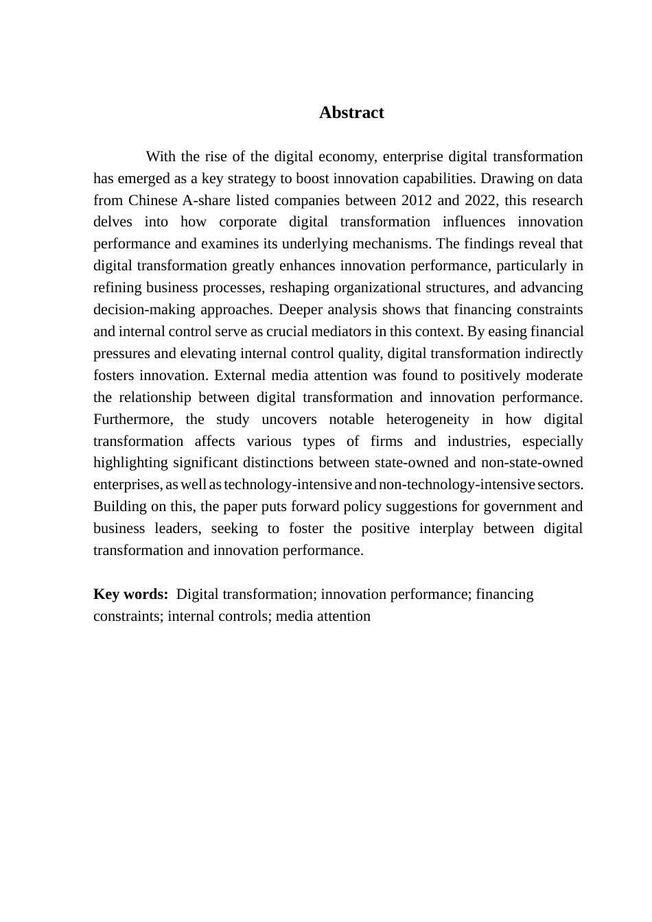 25年CH金融学 关键词：数字化转型；创新绩效；融资约束；内部控制；媒体关注终稿-约15708字符.docx_第2页