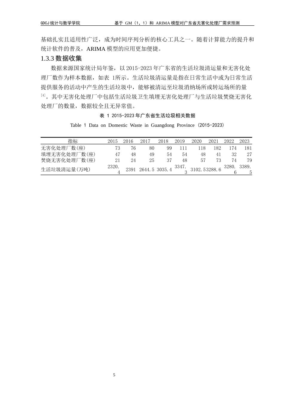 25年CH统计学 关键词：模型；GM(1,1)模型；无害化处理厂；预测研究终稿-约11473字符.docx_第6页