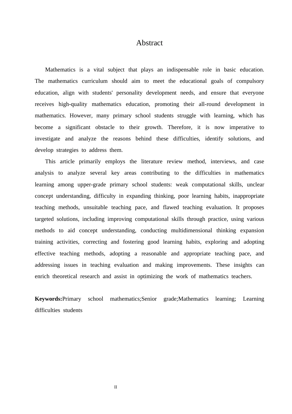 25年CH小学教育 高年级小学生数学学习困难的成因及对策-约14762字符.docx_第4页