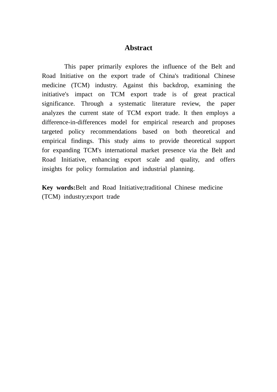 25年CH国际商务 “一带一路”倡议对中国中药产业出口贸易的影响研究终稿-约16959字符.docx_第3页