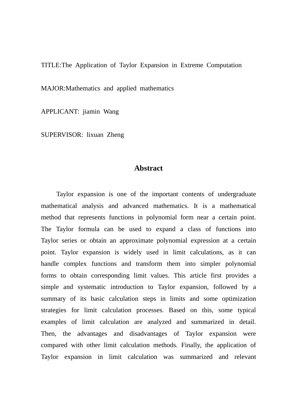 25年CH数学与应用数学 关键词：泰勒展开；泰勒公式；极限运算；多项式近似终稿-约10539字符.docx_第2页