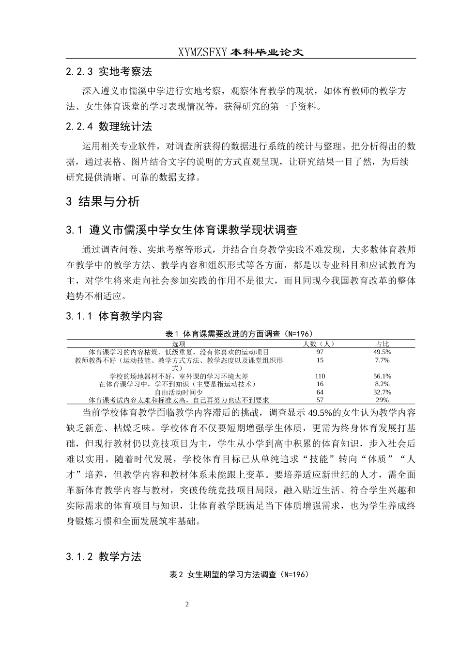 25年CH体育教育-遵义市儒溪中学；女生体育课；教学现状；影响因素；对策-约11460字符.docx_第6页
