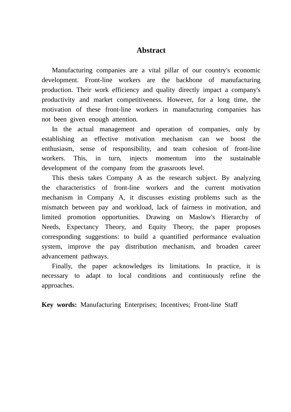 25年CH工商管理 关键词：制造企业；激励；基层员工终稿-约19290字符.docx_第3页