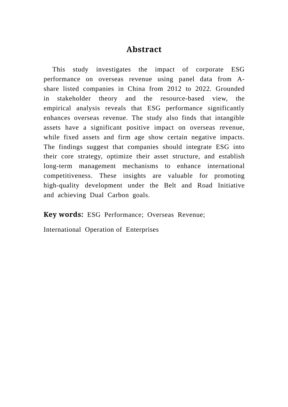 25年CH国际经济与贸易 企业ESG表现对其海外营收的影响研究——基于A股上市公司的经验证据终稿-约14111字符.docx_第5页