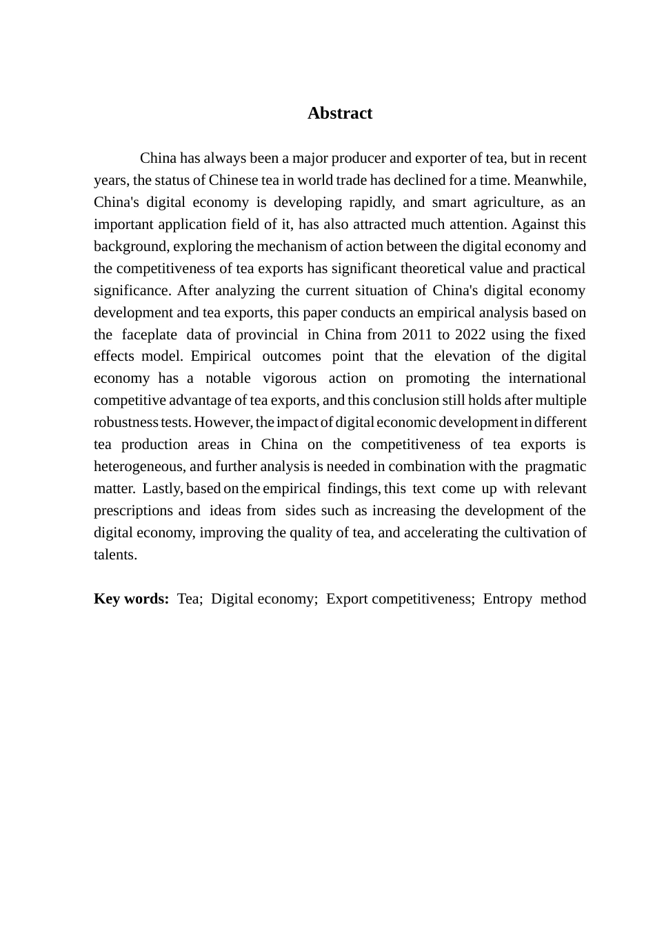 25年CH国际经济与贸易 数字经济发展对茶叶出口竞争力的影响研究答辩后修改版 -约15680字符.docx_第3页