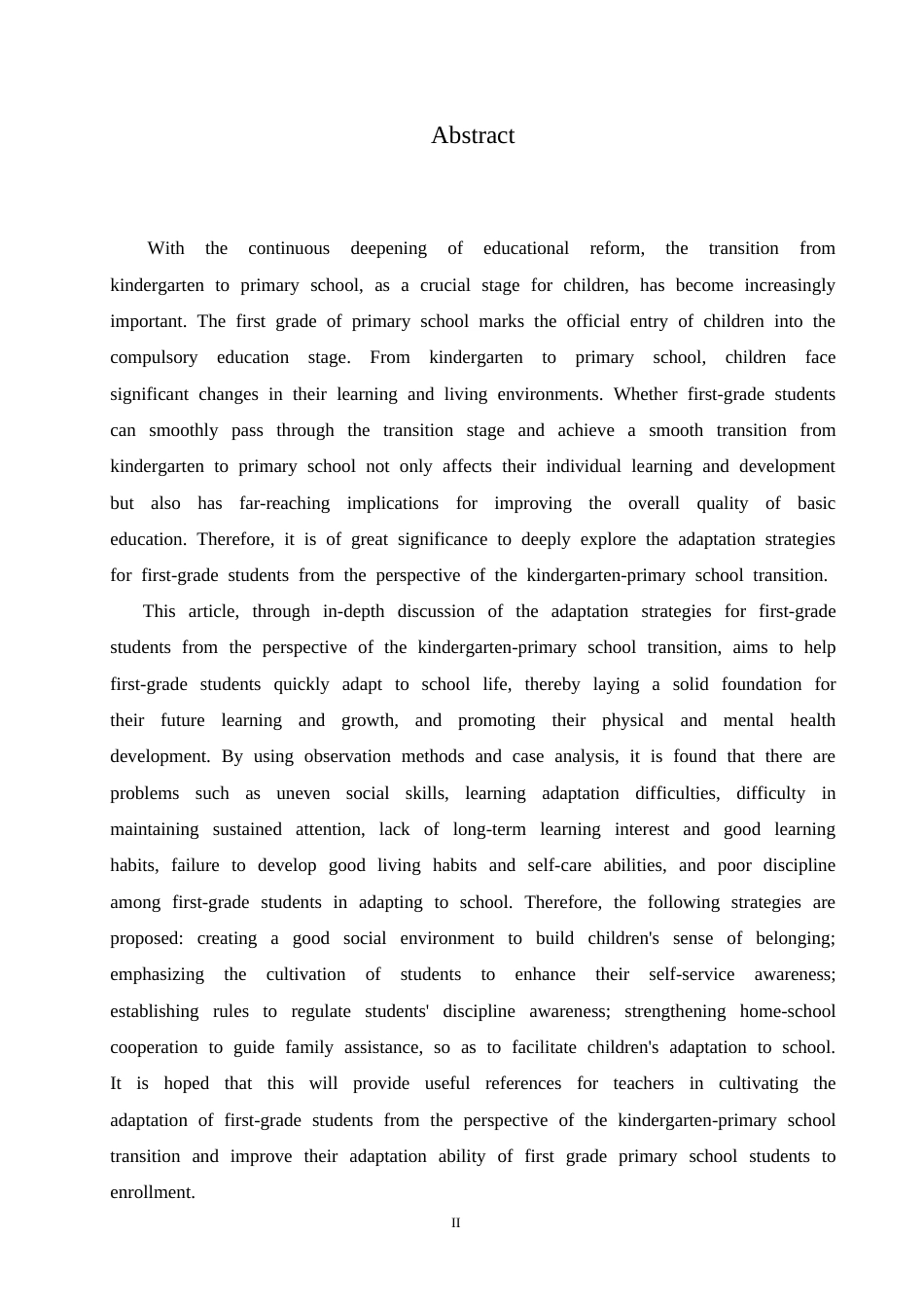 25年CH小学教育 幼小衔接视角下小学-年级学生入学适应策略探究-约17905字符.doc_第2页