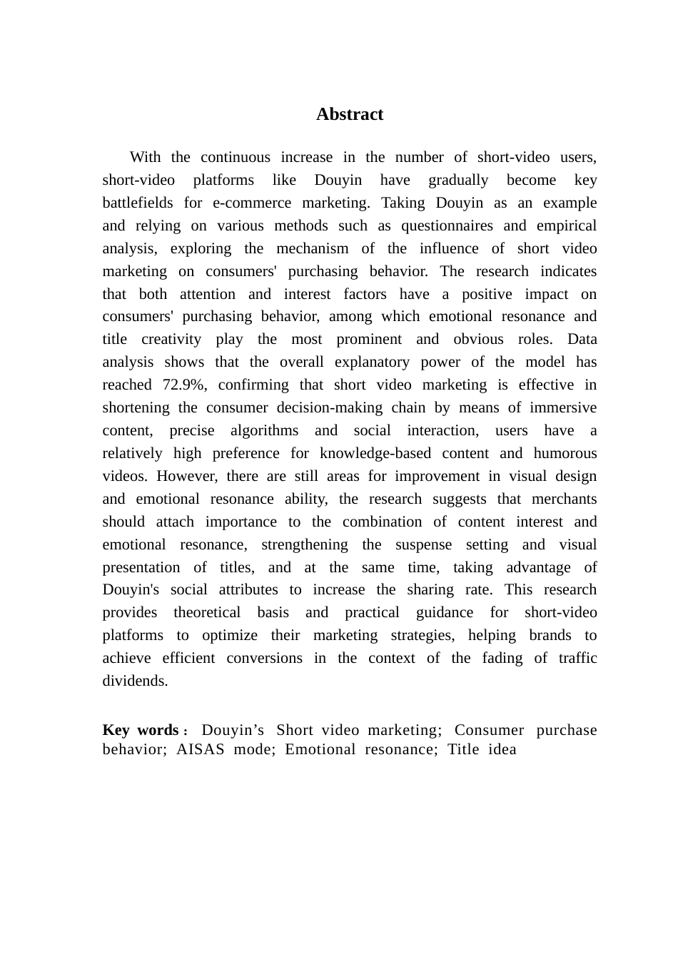 25年CH工商管理 关键词：抖音短视频营销；消费者购买行为；AISAS模型；情感共鸣；标题创意终稿-约18156字符.docx_第2页