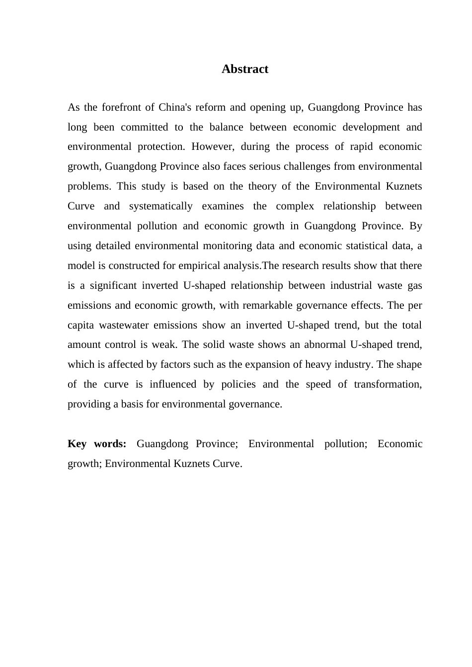 25年CH经济学 关键词：广东省；环境污染；经济增长；环境库茨涅兹曲线终稿-约11599字符.docx_第3页