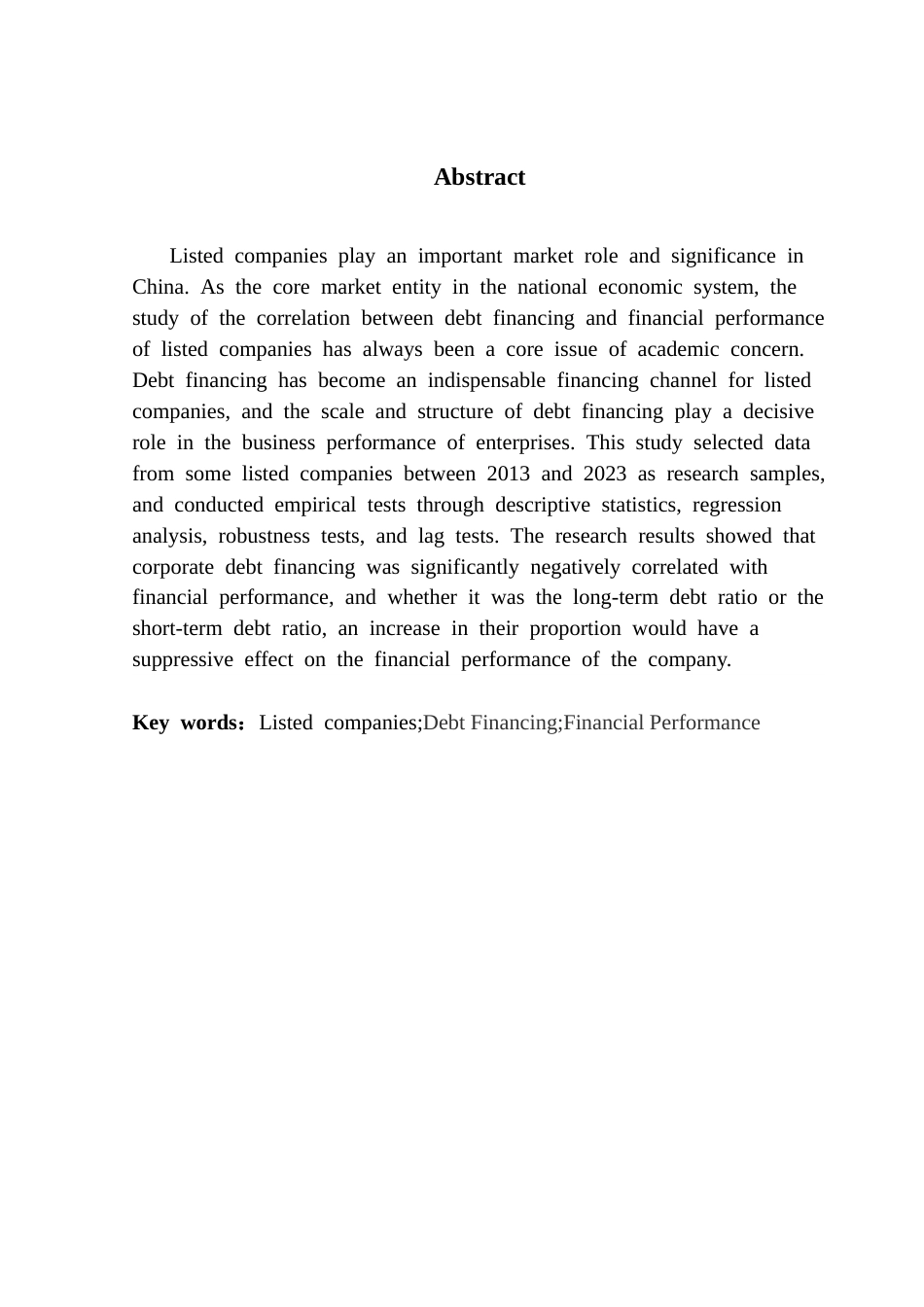 25年CH金融学 关键词：上市企业；债务融资；财务绩效终稿-约16286字符.docx_第3页