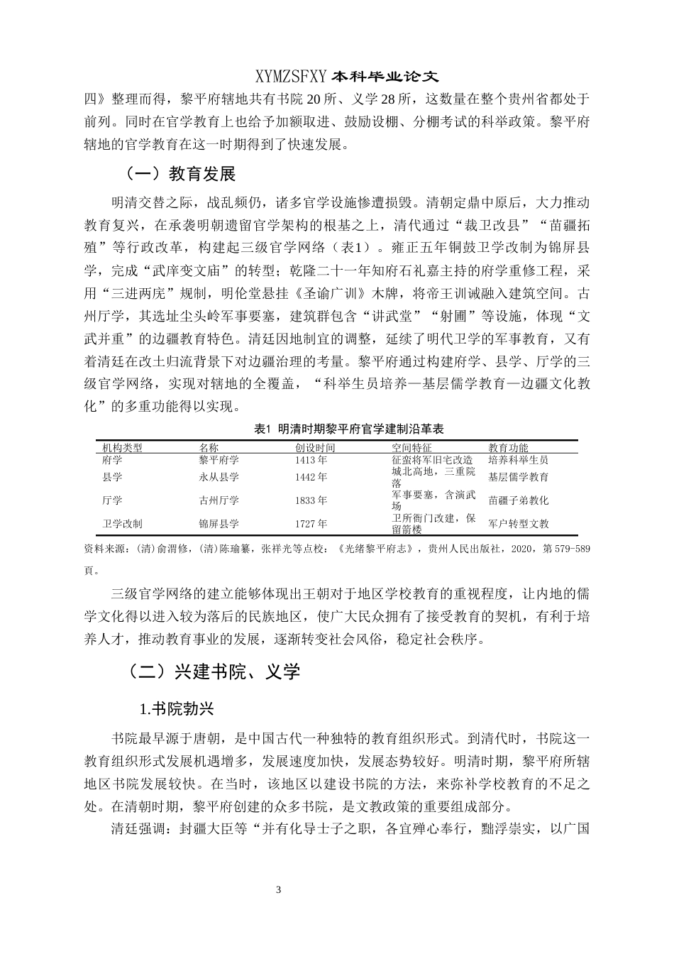 25年CH历史学-清代黎平府辖地官学发展探究关键词-清代；黎平府；官学；教育；礼俗交融-约10172字符.docx_第6页