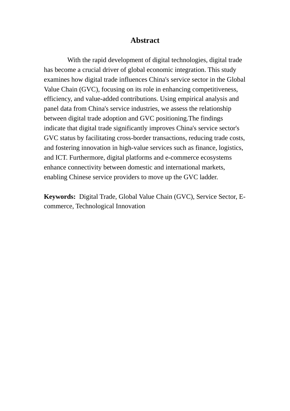 25年CH国际经济与贸易 数字贸易水平对中国服务业全球价值链地位的影响研究终稿-约17341字符.docx_第3页