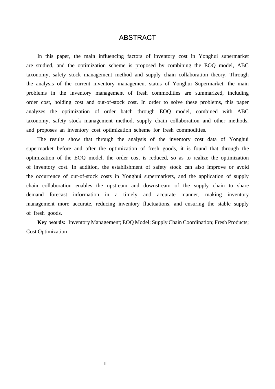 25年CH物流管理-供应链协同下秦皇岛永辉超市生鲜商品库存成本控制研究终稿-约19706字符.docx_第2页