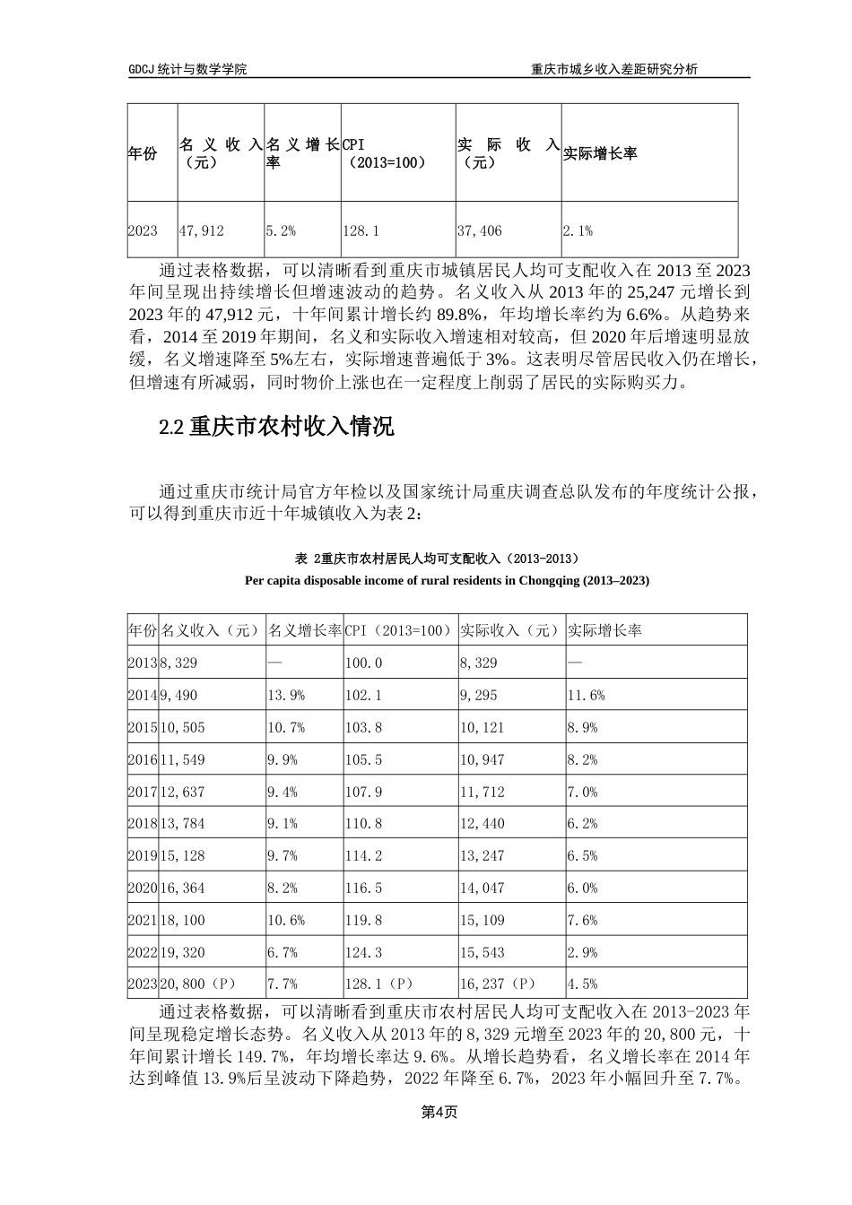 25年CH统计学 关键词：城乡收入差距；双重差分法；泰尔指数；重庆市。终稿-约11175字符.docx_第8页