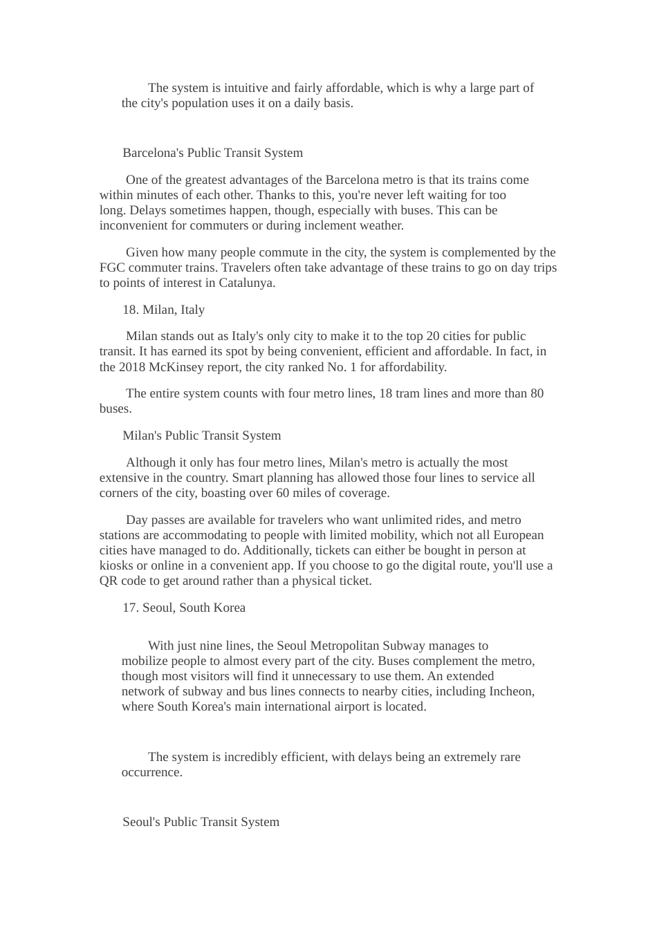 25年CH翻译学《25个拥有最佳公共交通系统的城市排名》翻译实践报告AReportontheChineseTranslationof.docx 附录1原文 a.docx_第4页