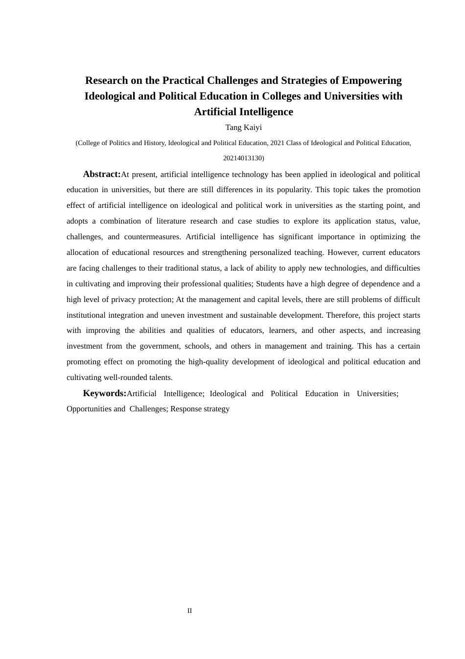 25年CH思想政治教育 人工智能赋能高校思想政治教育的现实挑战与策略研究-约15691字符.docx_第5页