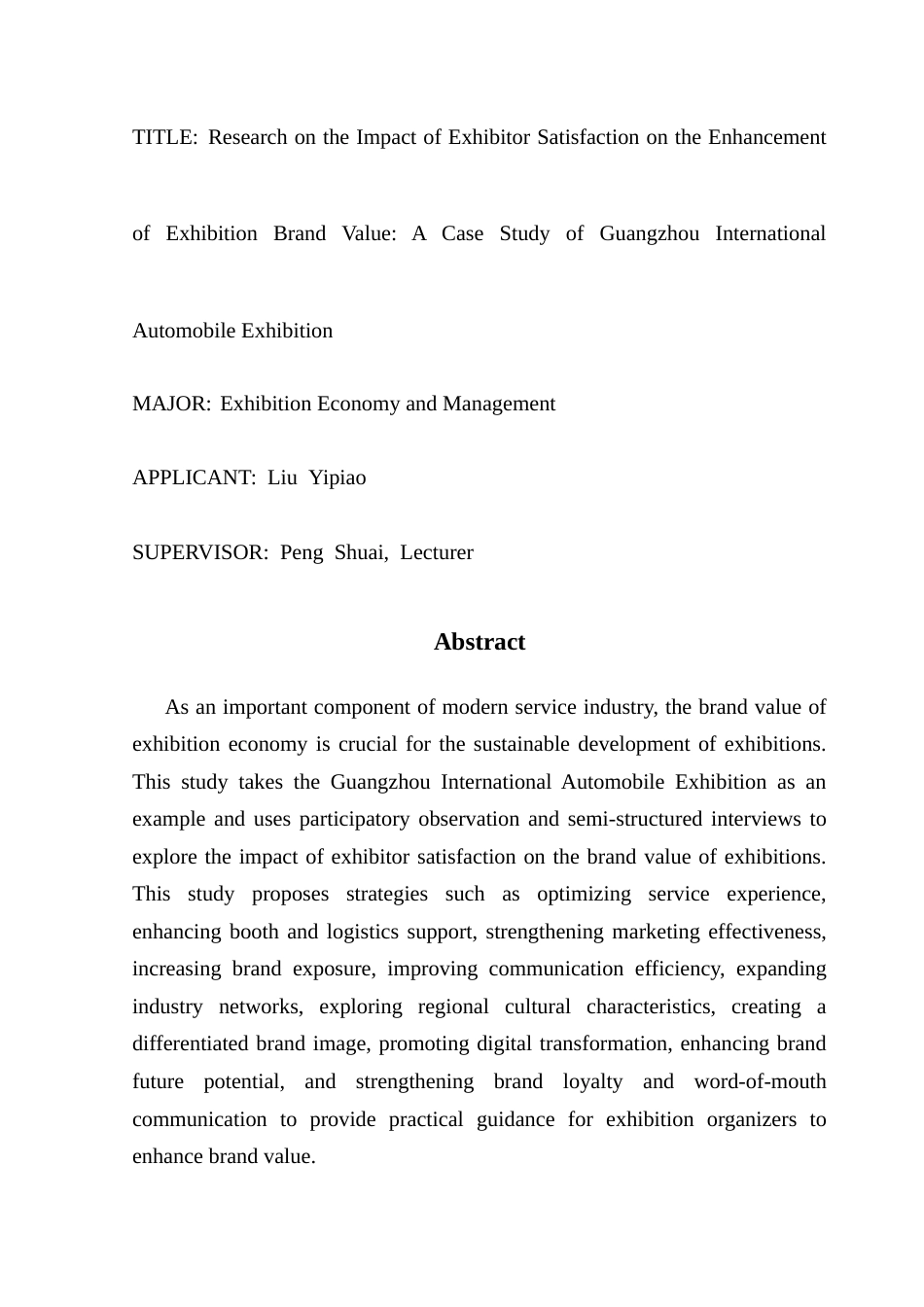 25年CH会展经济管理 关键词：参展商；参展商满意度；展会品牌价值；广州国际汽车展-约20227字符.docx_第2页