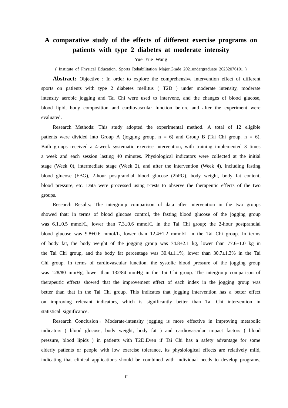 25年CH运动康复 关键词：二型糖尿病；运动干预；慢跑；太极拳；血糖控制；体重管理；心血管健康-约13821字符.docx_第3页