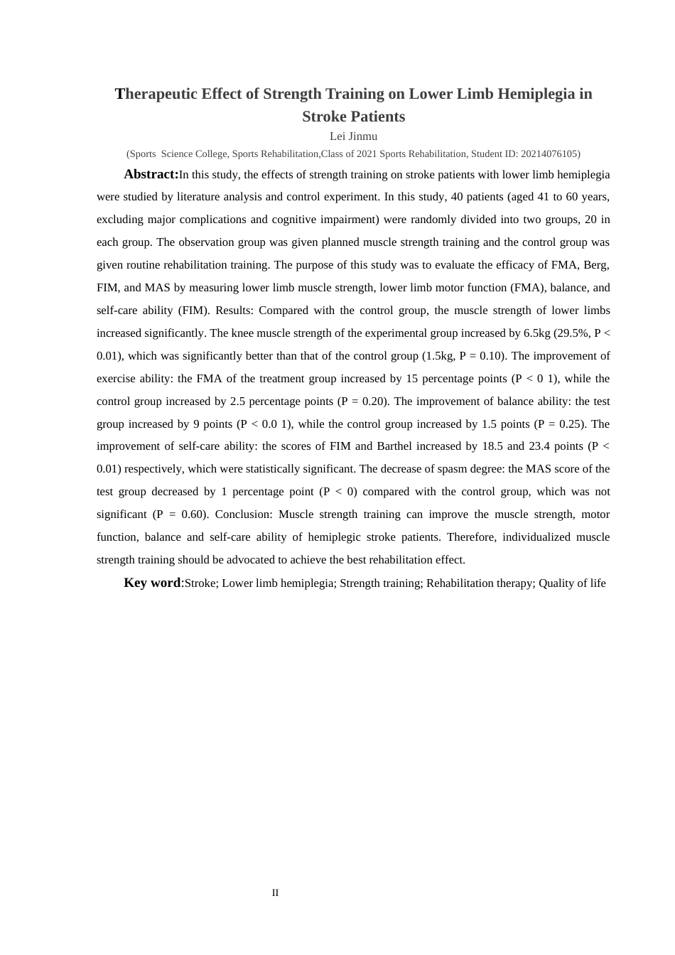 25年CH运动康复 关键词：脑卒中；下肢偏瘫；肌力训练；康复治疗；生活质量-约12015字符.docx_第4页