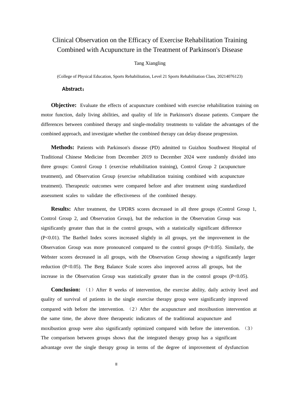 25年CH运动康复 运动康复训练联合针灸治疗对帕金森病临床疗效观察-约13019字符.docx_第4页