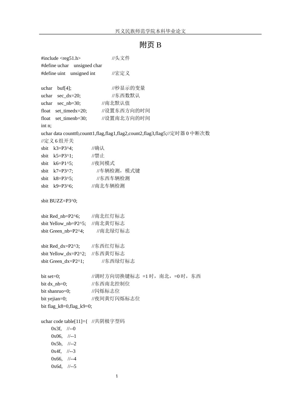 25年CH应用电子技术教育 基于单片机的智能交通控制系统 .docx 附件代码.docx_第1页