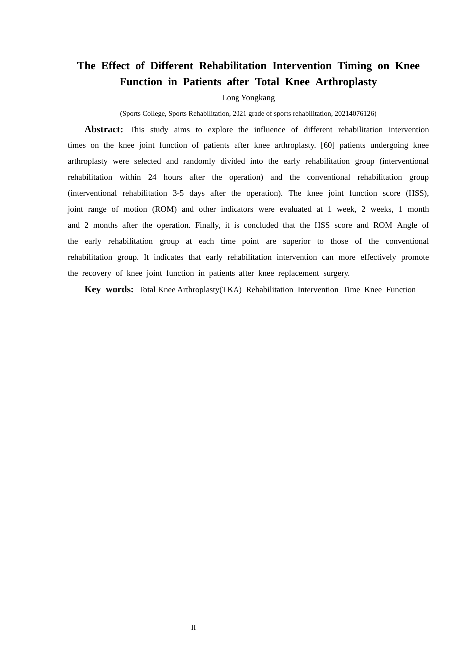 25年CH运动康复 不同康复介入时间对膝关节置换术后患者膝关节功能的影响-约7829字符.docx_第3页