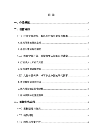 25年CH广播电视学本科《村韵新篇》创作总结报告（后期部分）S-约5938字符.docx