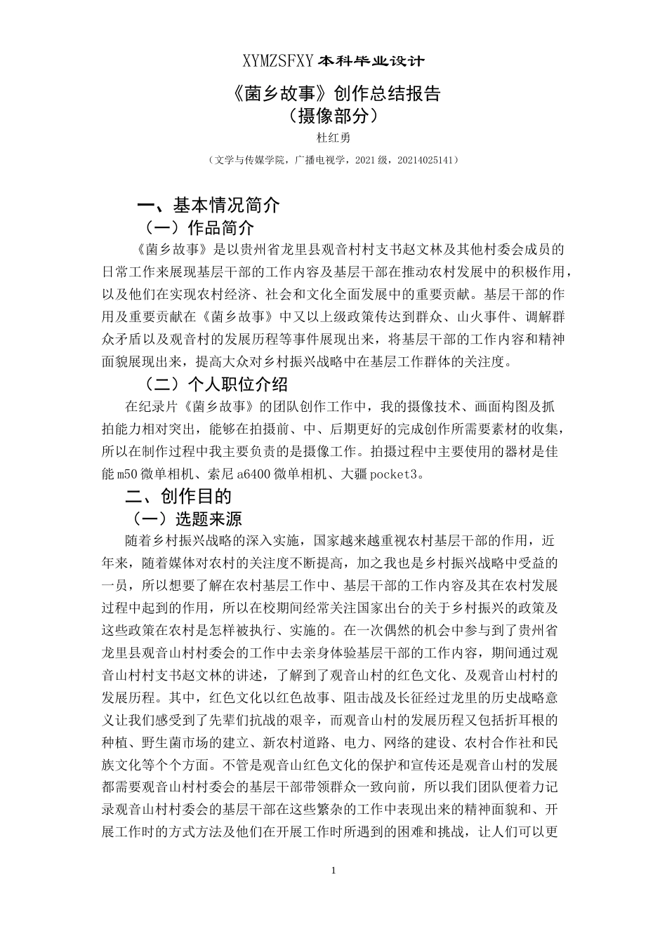 25年CH广播电视学本科 《菌乡故事》创作总结报告（摄像部分）BS-约5032字符.docx_第2页