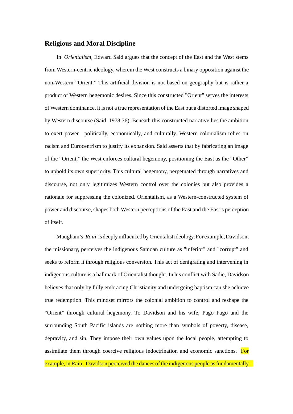25年CH英语 An Analysis of Maugham’s Rain and the Outstation from the Post-colonial Perspective-约30970字符.docx_第3页